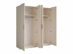 Meublorama Dormitorio Completo|Chambre complète AMALIE, cama 180x200 con somier incluido, armario con estantes, habitación diseño, conjunto habitación adulto, mobiliario
