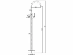 Charme II columna de suelo mecánica para bañera isla Acabado inox^Essebagno Clearance