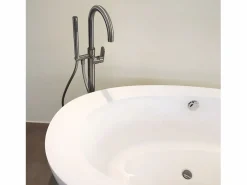Essebagno Grifo|Charme II columna de suelo mecánica para bañera isla gris metálico