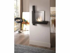 Chasis - Biochimenea de pared de metal Negro Online