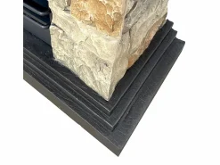 Chimenea de bioetanol Belluno, biochimenea de pie, efecto piedra artificial, L105xP38xH100 Multicolor Hot