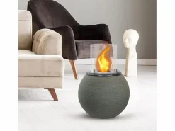 Chimenea de bioetanol, brasero de jardín, de pie, para uso interior y exterior, BOTTICELLI Salvia, d.40 x h.54^ Best