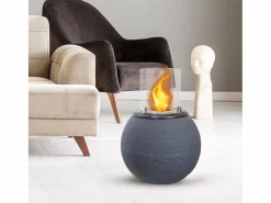 Chimenea|Chimenea|Chimenea de bioetanol, brasero de jardín, de pie, para uso interior y exterior, hierro fundido BOTTICELLI, gris, 40 x 54 cm.