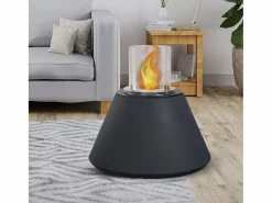 Brasero|Chimenea de bioetanol brasero de suelo de jardín para interior y exterior STROMBOLI Antracita d.60 x h56