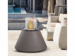 Chimenea de bioetanol brasero de suelo de jardín para interior y exterior STROMBOLI Gris tórtola d.60 x h56^ Sale