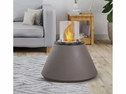 Chimenea de bioetanol brasero de suelo de jardín para interior y exterior STROMBOLI Gris tórtola d.60 x h56^ Sale