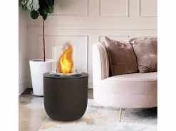 Chimenea de bioetanol brasero de suelo para jardín para interior y exterior RAFFAELLO Terra Marrone d.35 x h55 Marru00f3n Outlet