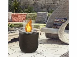 Chimenea de bioetanol brasero de suelo para jardín para interior y exterior RAFFAELLO Terra Marrone d.35 x h55 Marru00f3n Outlet