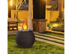 Chimenea de bioetanol con brasero para jardín, suelo para interior y exterior BOTTICELLI Terra Marrone d.40 x h54 Marru00f3n Clearance