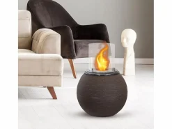 Chimenea de bioetanol con brasero para jardín, suelo para interior y exterior BOTTICELLI Terra Marrone d.40 x h54 Marru00f3n Clearance