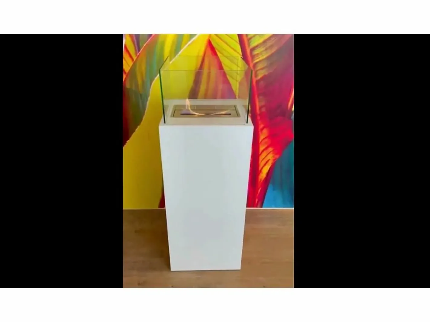Chimenea|Chimenea|Chimenea de bioetanol de suelo para interior y exterior Ischia White 40x40x115