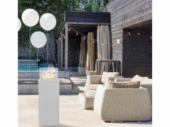 Chimenea|Chimenea|Chimenea de bioetanol de suelo para interior y exterior Ischia White 40x40x115