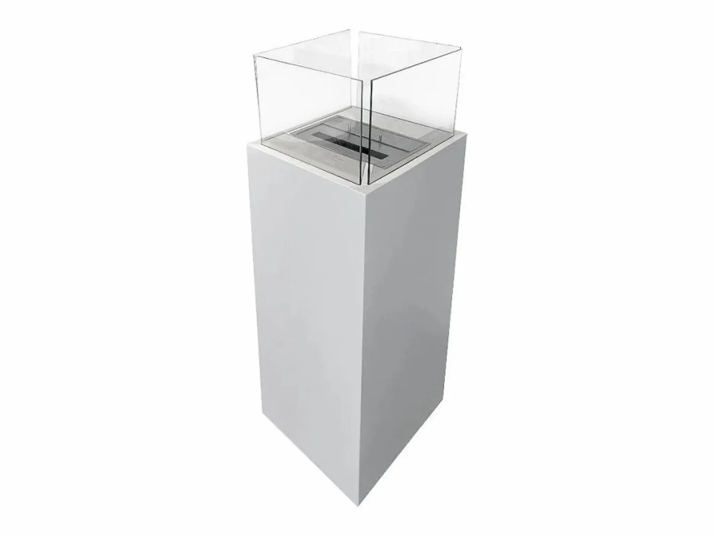 Chimenea|Chimenea|Chimenea de bioetanol de suelo para interior y exterior Ischia White 40x40x115