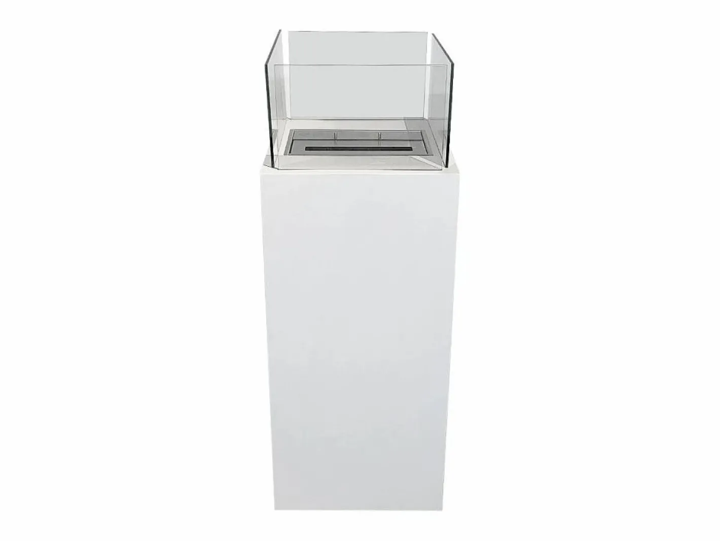 Chimenea|Chimenea|Chimenea de bioetanol de suelo para interior y exterior Ischia White 40x40x115