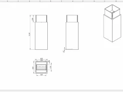 Chimenea|Chimenea|Chimenea de bioetanol de suelo para interior y exterior Ischia White 40x40x115