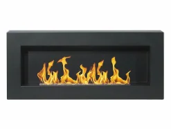 Chimenea|Chimenea|Chimenea de bioetanol de pared Siena Black (largo 90 x fondo 12 x alto 40 cm)