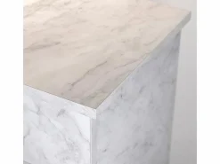 Chimenea de bioetanol de pie BELLINI en madera efecto mármol Fabricada en Italia L96 x P35 x H96 Blanco Best