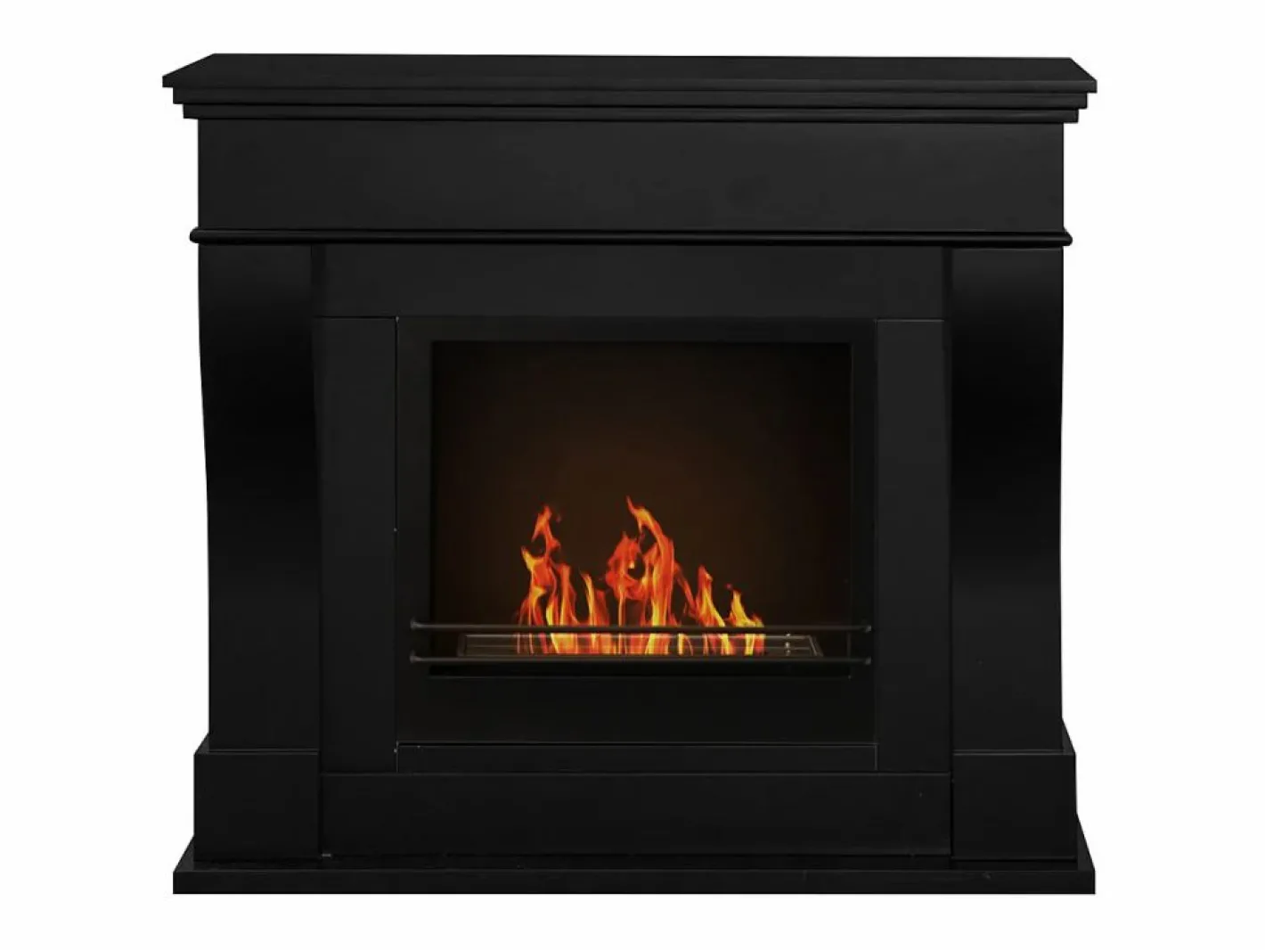 Chimenea de bioetanol de pie WASHINGTON, color (L111 x P43 x H99) Negro Discount