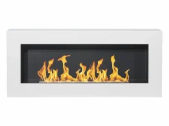 Chimenea de bioetanol de pared, color Siena, L 90 x P 12 x H 40 Blanco Clearance