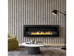 Chimenea|Chimenea|Chimenea de bioetanol empotrada de pared LIVORNO 120 negra 120x40