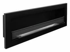 Chimenea|Chimenea|Chimenea de bioetanol empotrada de pared LIVORNO 120 negra 120x40