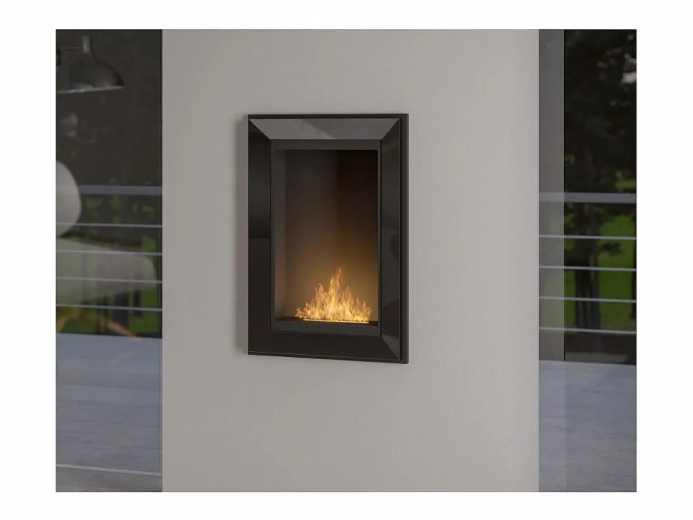Chimenea de bioetanol empotrada Frame 550 SimpleFire con cristal - mate^ Online