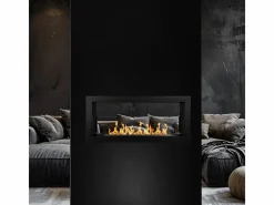 Chimenea de bioetanol empotrada de doble cara biochimenea 2 caras 90x40 MONTEFALCO 90 Negro Sale