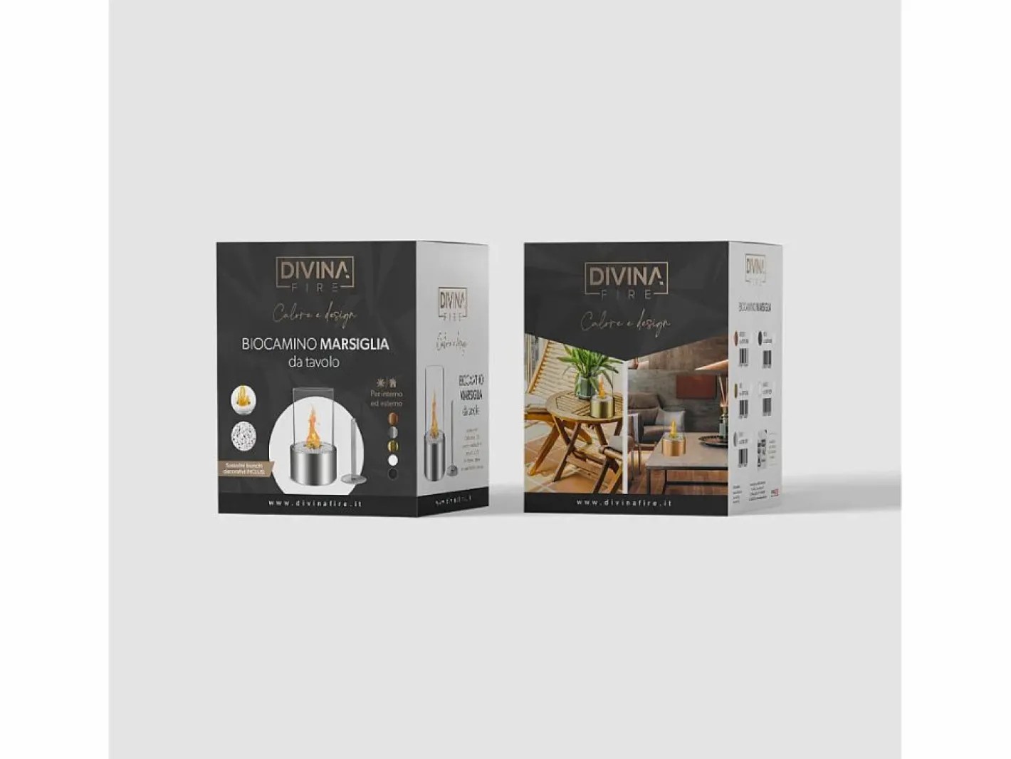 Chimenea de bioetanol MARSIGLIA Gold de sobremesa, tamaño D16 x H27, para interior y exterior Dorado Online