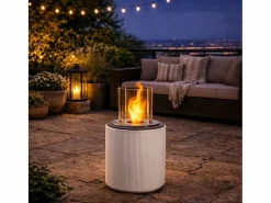 Chimenea de bioetanol MODIGLIANI Corda , brasero de suelo para uso interior y exterior, d.36 x h.56 Beige Clearance
