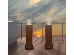 Chimenea de bioetanol para jardín y exterior Capri 70 color óxido^ Discount