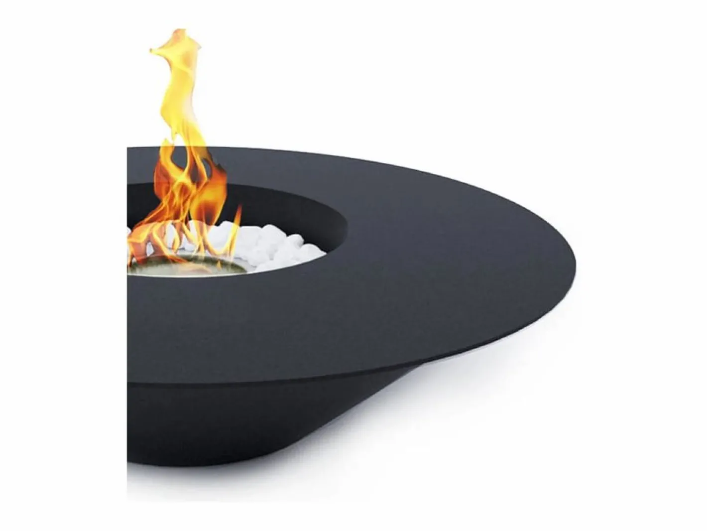 Chimenea de bioetanol para jardín exterior redonda negra SANTORINI D.60^