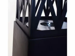 Brasero|Chimenea de bioetanol para jardín exterior Vulcano Nero 40x40x145