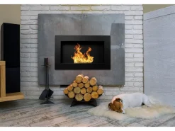 Chimenea de bioetanol Pisa Black para pared o empotrada, L 65 x P 12 x H 40^ Discount