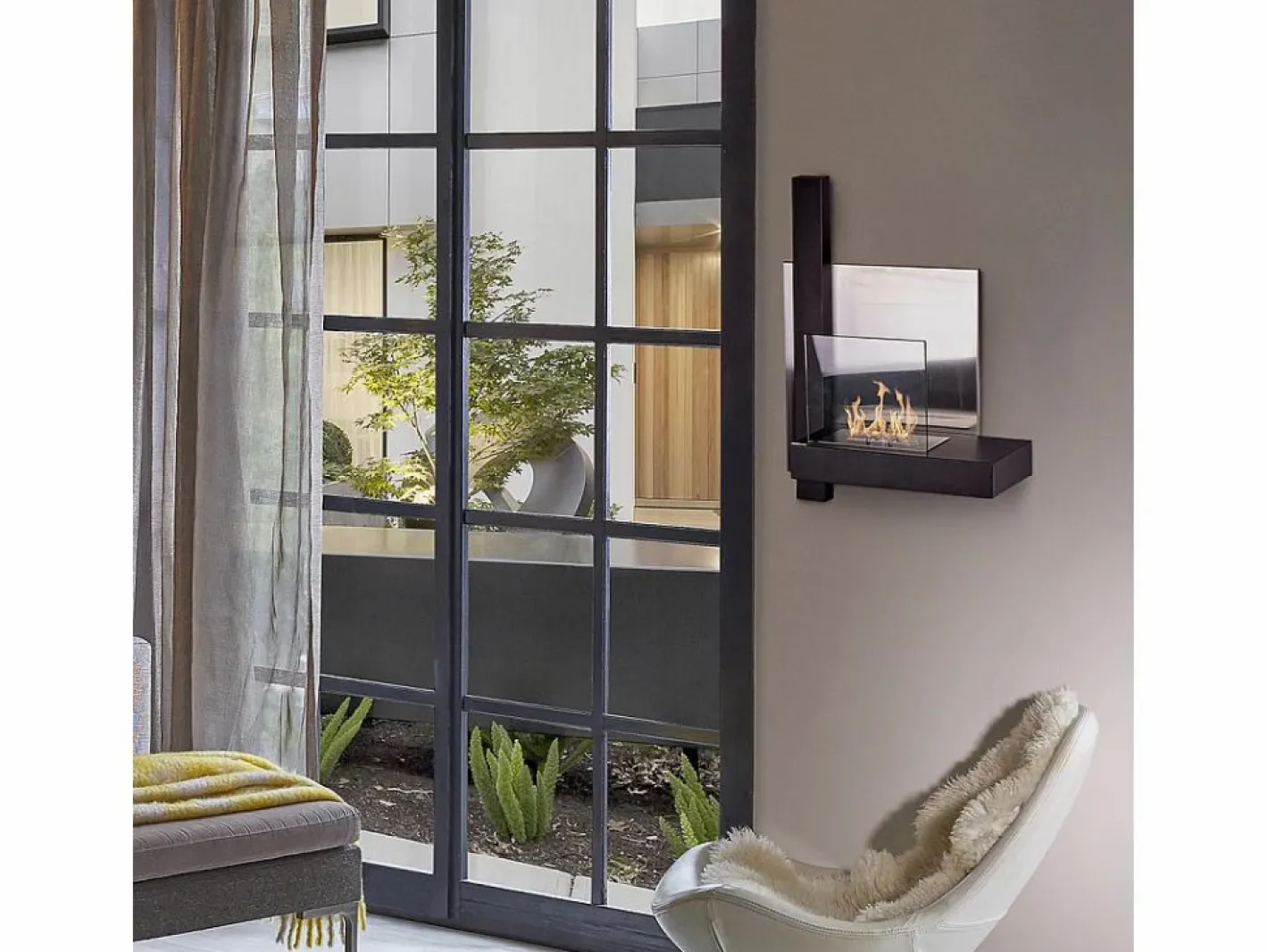 Chimenea de bioetanol VIENNA, biochimenea de pared, L65 x H75 x D23^