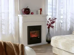 FLAMATECH Chimenea|Chimenea|Chimenea eléctrica - Con repisa - Long. 98 x Prof. rof. 26 x Alt. 100,8 cm - - OTEMANU