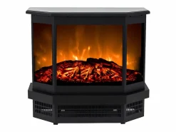 FLAMATECH Chimenea|Chimenea|Chimenea eléctrica - Estilo retro - Independiente - An. 55,8 x Pr. 22,5 x Al. 51,6 cm - Negra - ETNA
