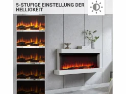 Chimenea|Chimenea|Chimenea eléctrica BALDERIA Achilles (L) - Chimenea de pared con calefacción -