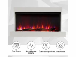 Chimenea|Chimenea|Chimenea eléctrica BALDERIA Achilles (L) - Chimenea de pared con calefacción -