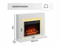 Chimenea eléctrica BALDERIA Finn Design - Chimenea de pie - Blanca Blanco Outlet