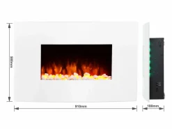 Chimenea eléctrica BALDERIA Enjo - Chimenea de pared, calefacción 2000 W -^ Online