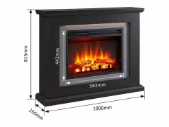 Chimenea|Chimenea|Chimenea eléctrica BALDERIA Charon - Chimenea de pie con calefacción - Roble oscuro
