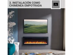 Chimenea eléctrica BALDERIA Agnes 40 - Chimenea de pie, de pared o empotrable - Negro Outlet