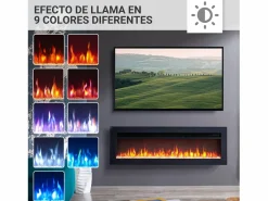 Chimenea eléctrica BALDERIA Agnes 40 - Chimenea de pie, de pared o empotrable - Negro Outlet