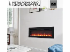 Chimenea eléctrica BALDERIA Agnes 36 - Chimenea de pie, de pared o empotrable - Negro Sale