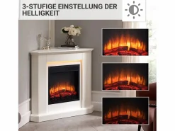 Chimenea eléctrica BALDERIA Candela - Chimenea de esquina, calefacción 2000 W -^