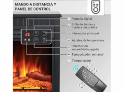 Chimenea|Chimenea|Chimenea eléctrica BALDERIA Ember - Chimenea de pie -