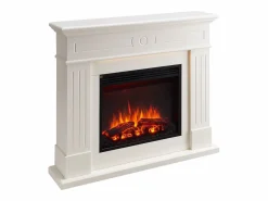 Chimenea eléctrica BALDERIA Leandros - Chimenea de pie - Blanca Blanco Discount