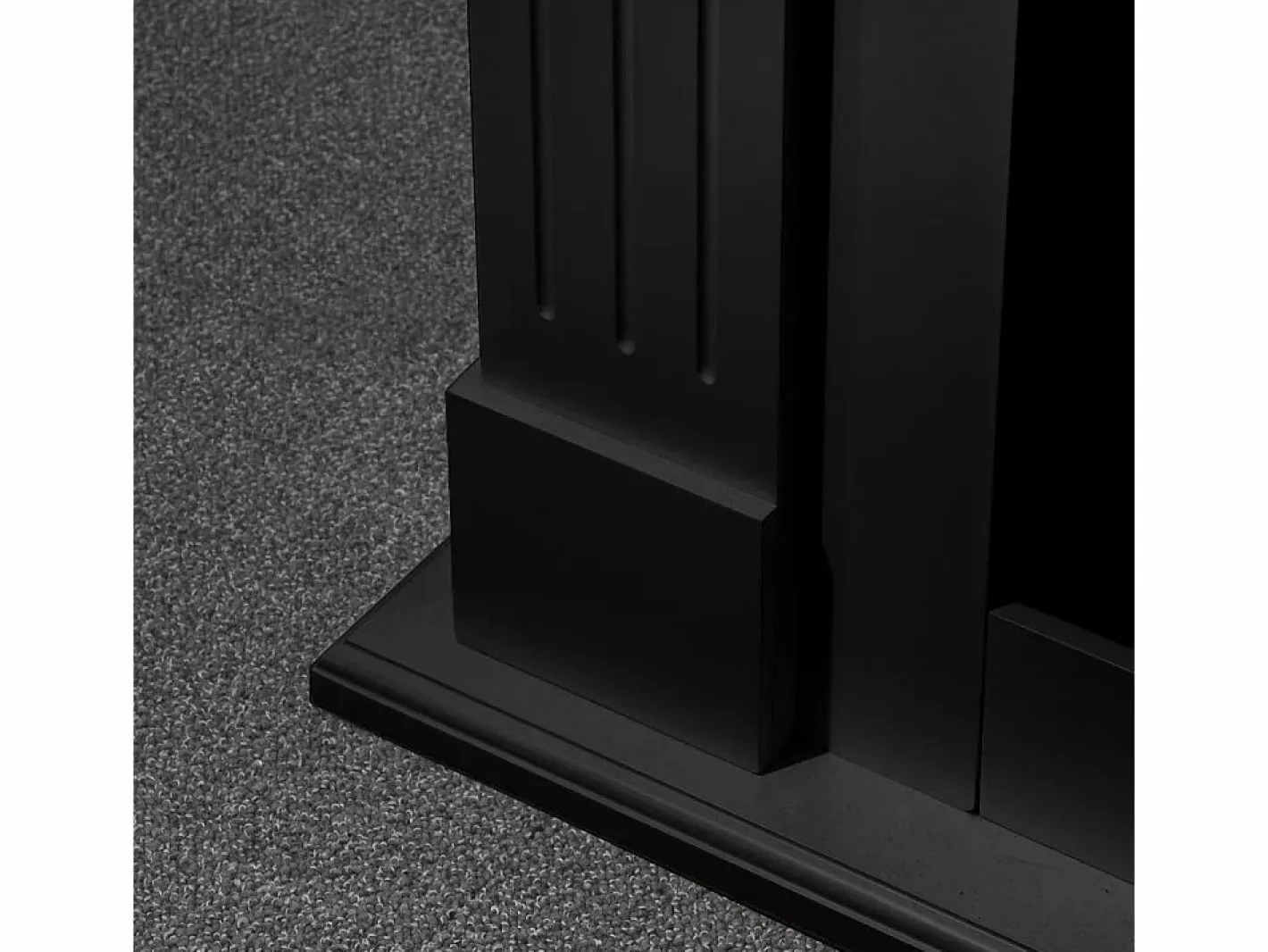 Chimenea|Chimenea|Chimenea eléctrica CAMBRIDGE, chimenea de pie, madera negra, 110x36x100h