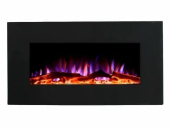 Chimenea eléctrica CHANDELA - L.84xAn.14xAlt.45cm - Negra^FLAMATECH Discount