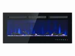 Hauss Spole Chimenea eléctrica con 12 colores de llama - De pared o empotrada - Negra 106,5×46,5×12 Negro Online